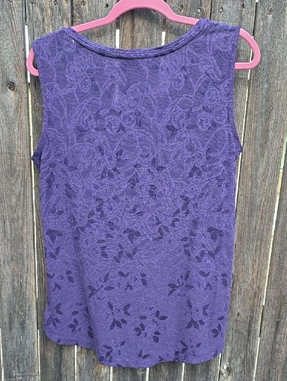 Simply Vera Vera Wang Purple Floral-Texture Tank Top - Picture 7 of 10